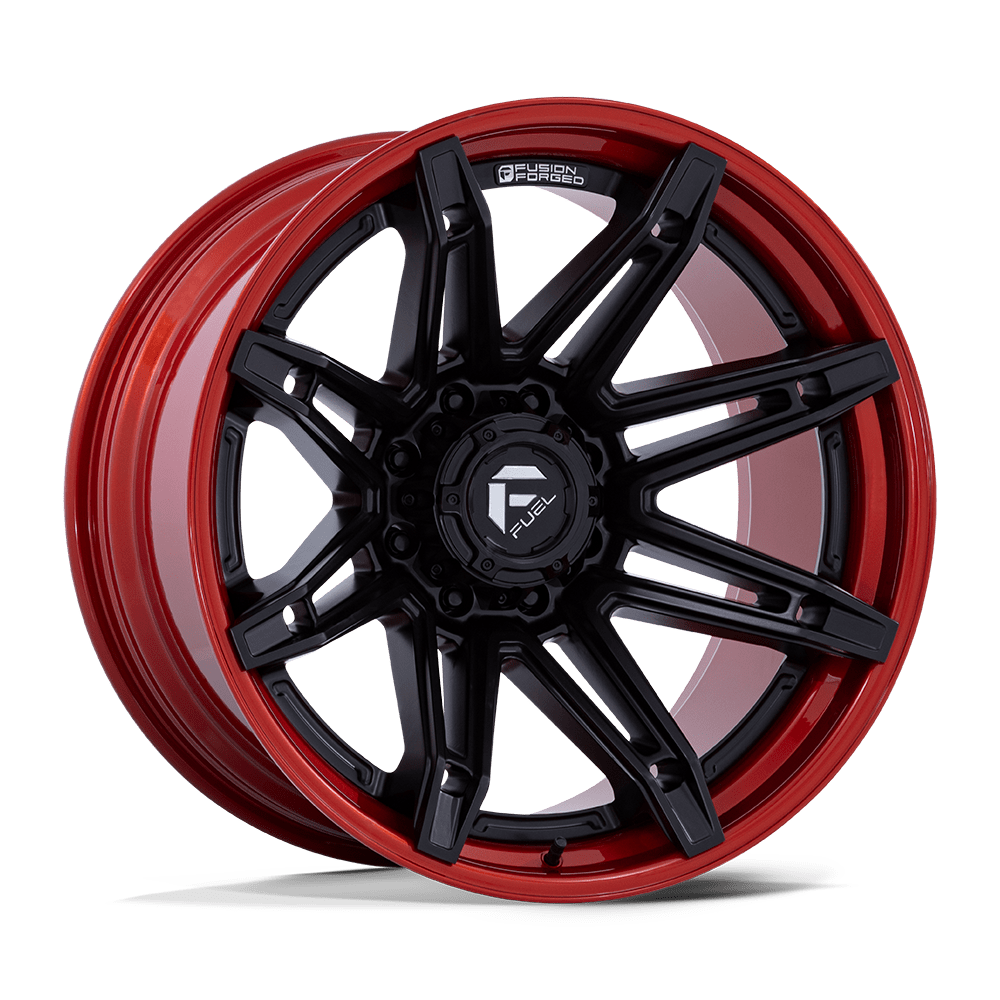 Fuel Off-Road Aluminum Wheels 22X12 Brawl FC401 Matte Black W/ Candy Red Lip