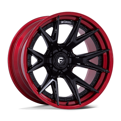 Fuel Off-Road Aluminum Wheels 18X9 Catalyst FC402 Matte Black W/ Candy Red Lip