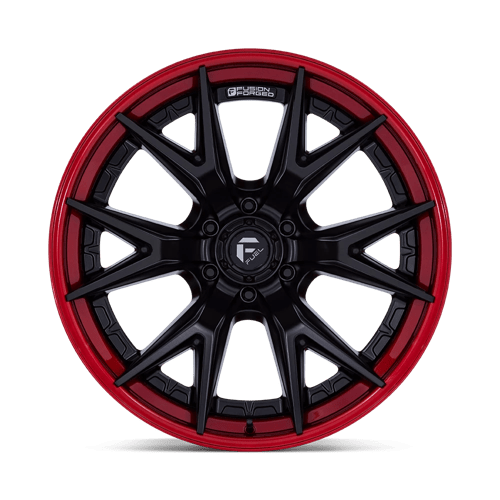 Fuel Off-Road Aluminum Wheels 17X9 Catalyst FC402 Matte Black W/ Candy Red Lip