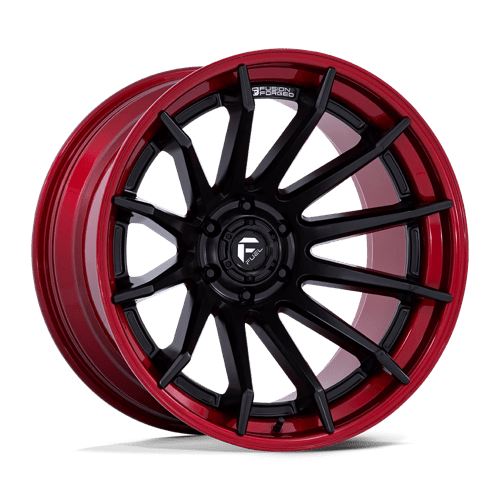 Fuel Off-Road Aluminum Wheels 22X12 Burn FC403 Matte Black W/ Candy Red Lip