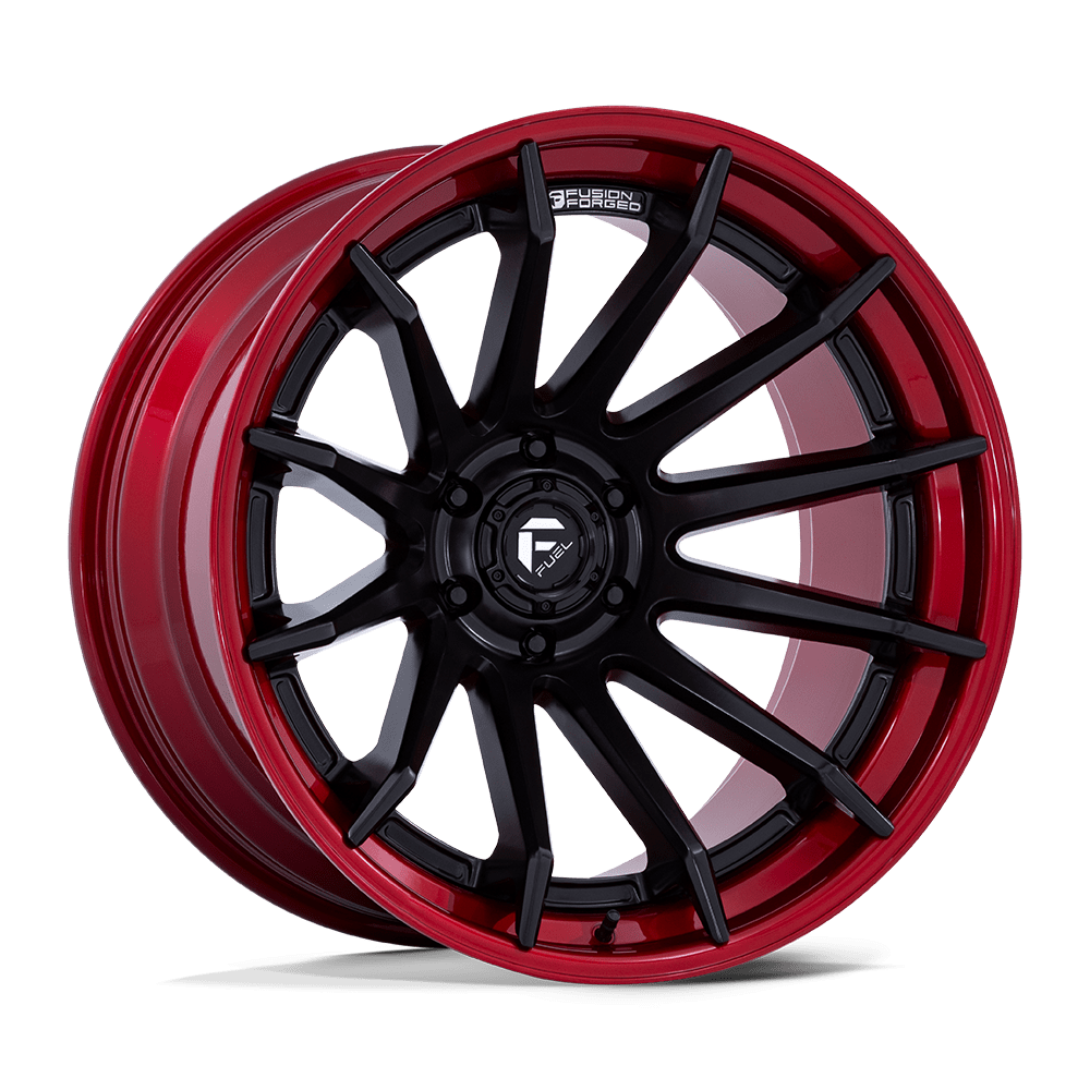 Fuel Off-Road Aluminum Wheels 22X12 Burn FC403 Matte Black W/ Candy Red Lip