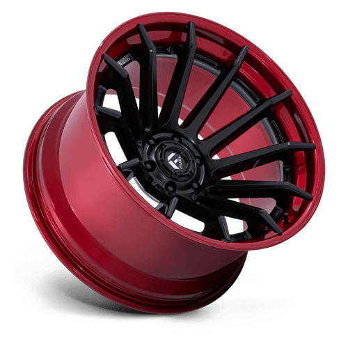 Fuel Off-Road Aluminum Wheels 22X12 Burn FC403 Matte Black W/ Candy Red Lip