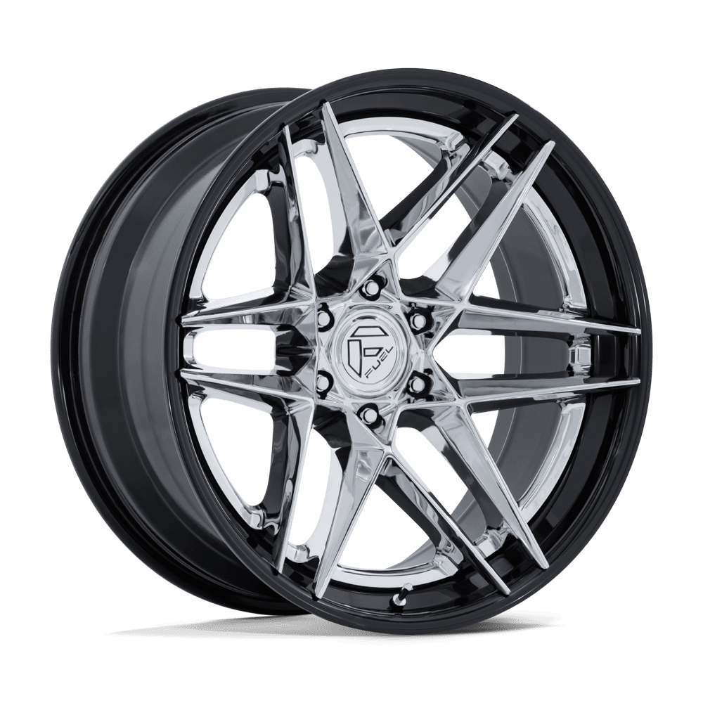 Fuel Off-Road D408 20X9 Chrome W/ Gloss Black Lip 6x135 +1mm