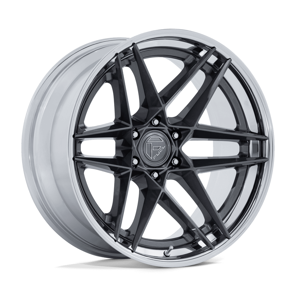 Fuel Off-Road Aluminum Wheels 22X9.5 Flight FC408 Gloss Gunmetal W/ Chrome Lip
