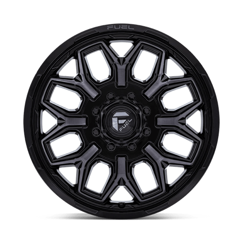 Fuel Off-Road Aluminum Wheels 20X8.25 Flux Dually D875 Gloss Black Brushed Face W/ Gray Tint