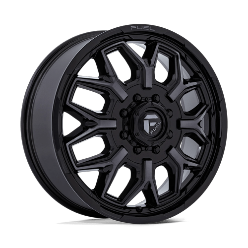 Fuel Off-Road Aluminum Wheels 20X8.25 Flux Dually D875 Gloss Black Brushed Face W/ Gray Tint