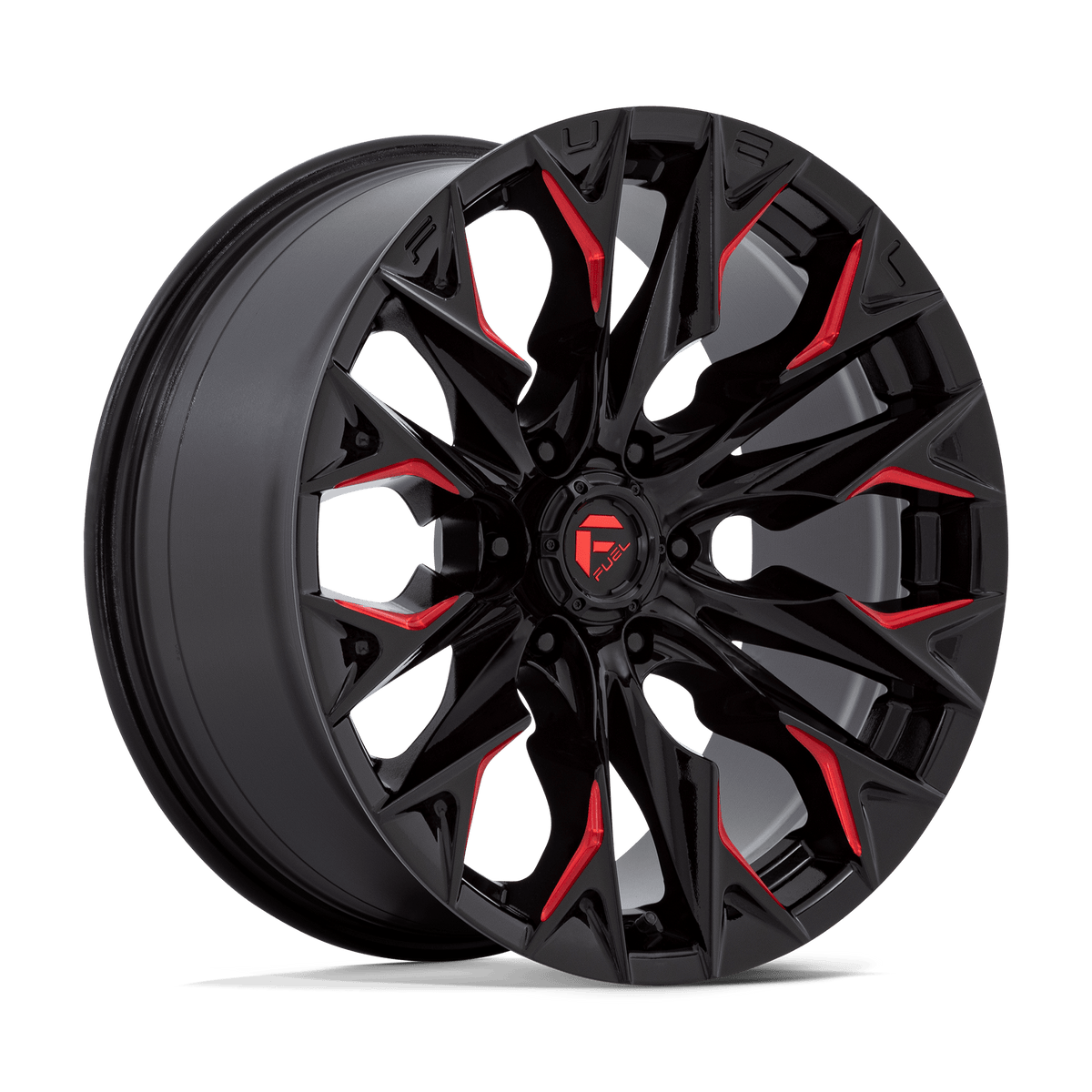 Fuel Off-Road D823 20X9 Gloss Black Milled W/ Candy Red 6x135 +1mm