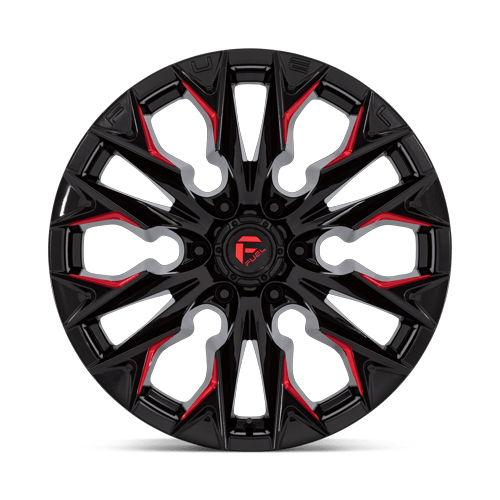 Fuel Off-Road D823 20X9 Gloss Black Milled W/ Candy Red 6x139.7 +1mm
