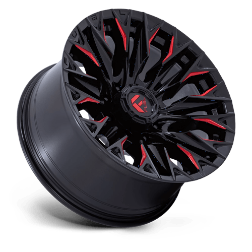 Fuel Off-Road Aluminum Wheels 20X9 Flame D823 Gloss Black Milled W/ Candy Red