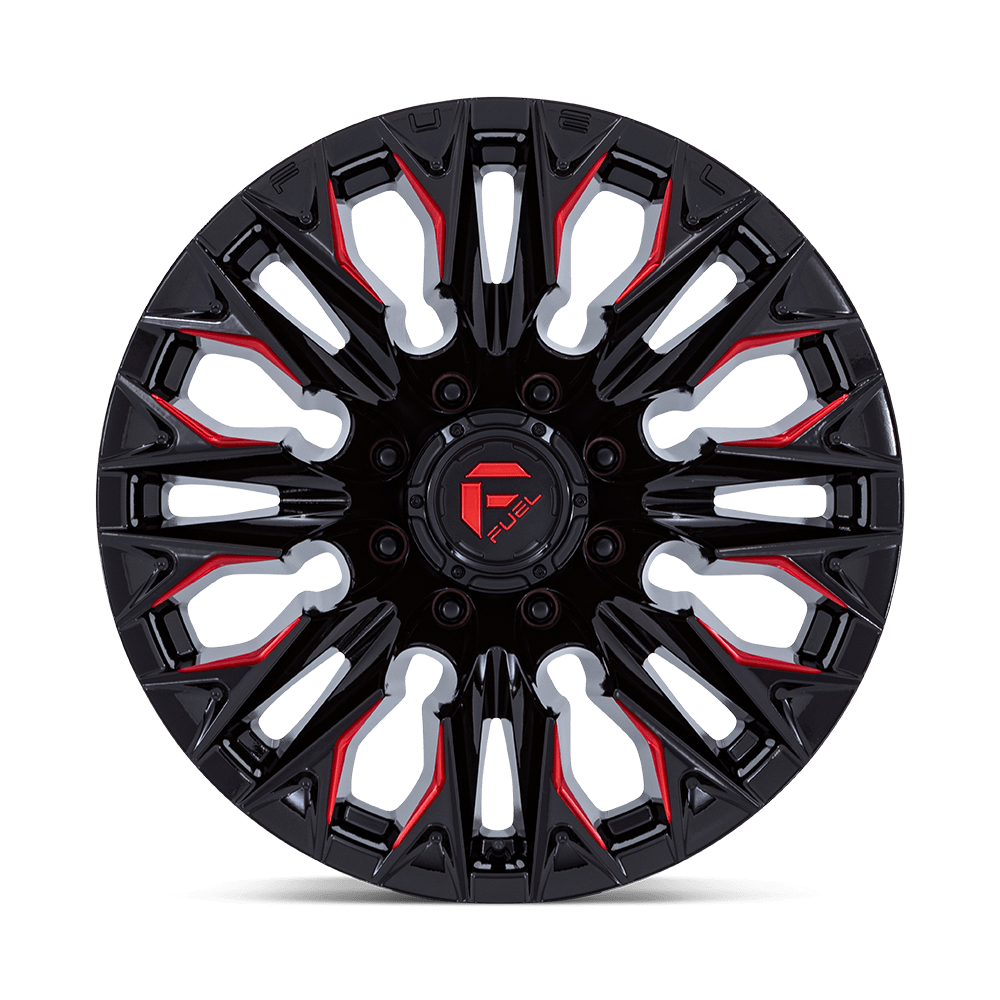 Fuel Off-Road Aluminum Wheels 20X9 Flame D823 Gloss Black Milled W/ Candy Red