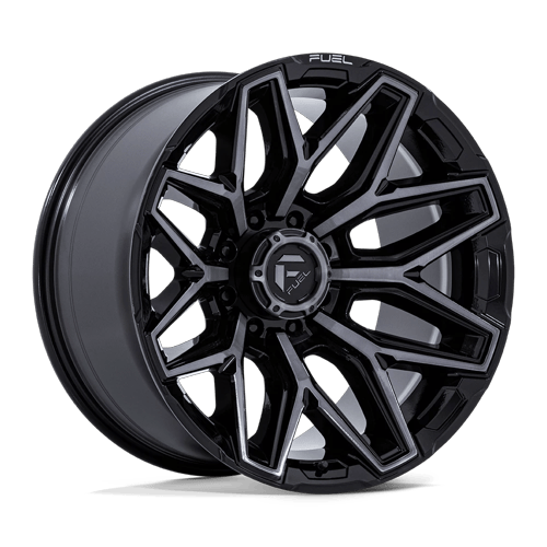 Fuel Off-Road Aluminum Wheels 22X12 FLUX Gloss Black Brushed Face W/ Gray Tint