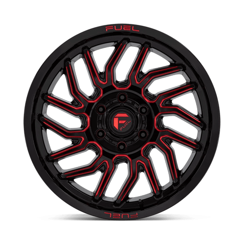 Fuel Off-Road D808 20X9 Gloss Black Milled W/ Red Tint 6x139.7 +20mm