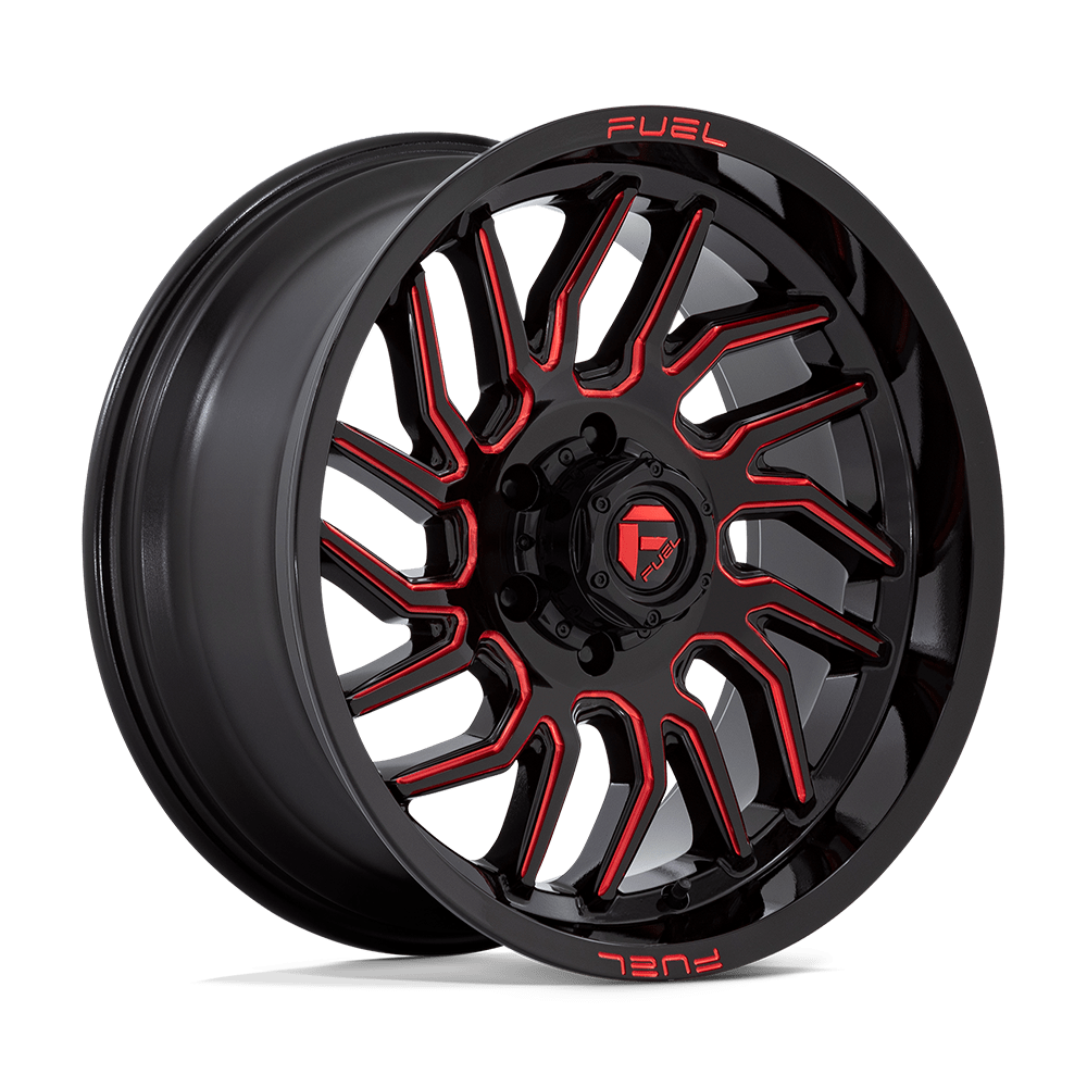 Fuel Off-Road D808 20X9 Gloss Black Milled W/ Red Tint 6x139.7 +1mm