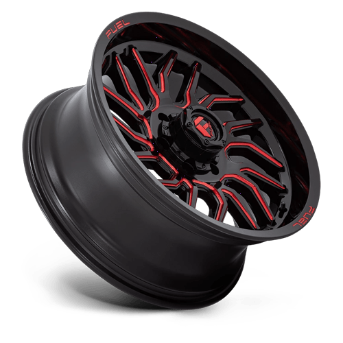 Fuel Off-Road D808 20X9 Gloss Black Milled W/ Red Tint 6x135 +1mm