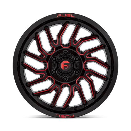 Fuel Off-Road D808 20X9 Gloss Black Milled W/ Red Tint 6x135 +1mm