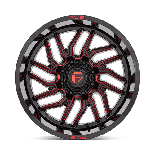 Fuel Off-Road D808 22X12 Gloss Black Milled W/ Red Tint 8x180 -44mm