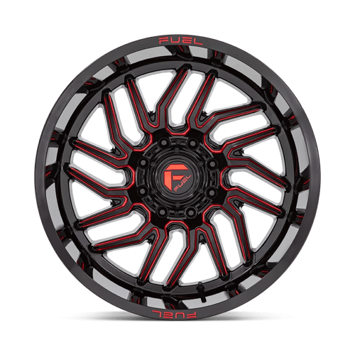 Fuel Off-Road D808 22X12 Gloss Black Milled W/ Red Tint 6x139.7 -44mm