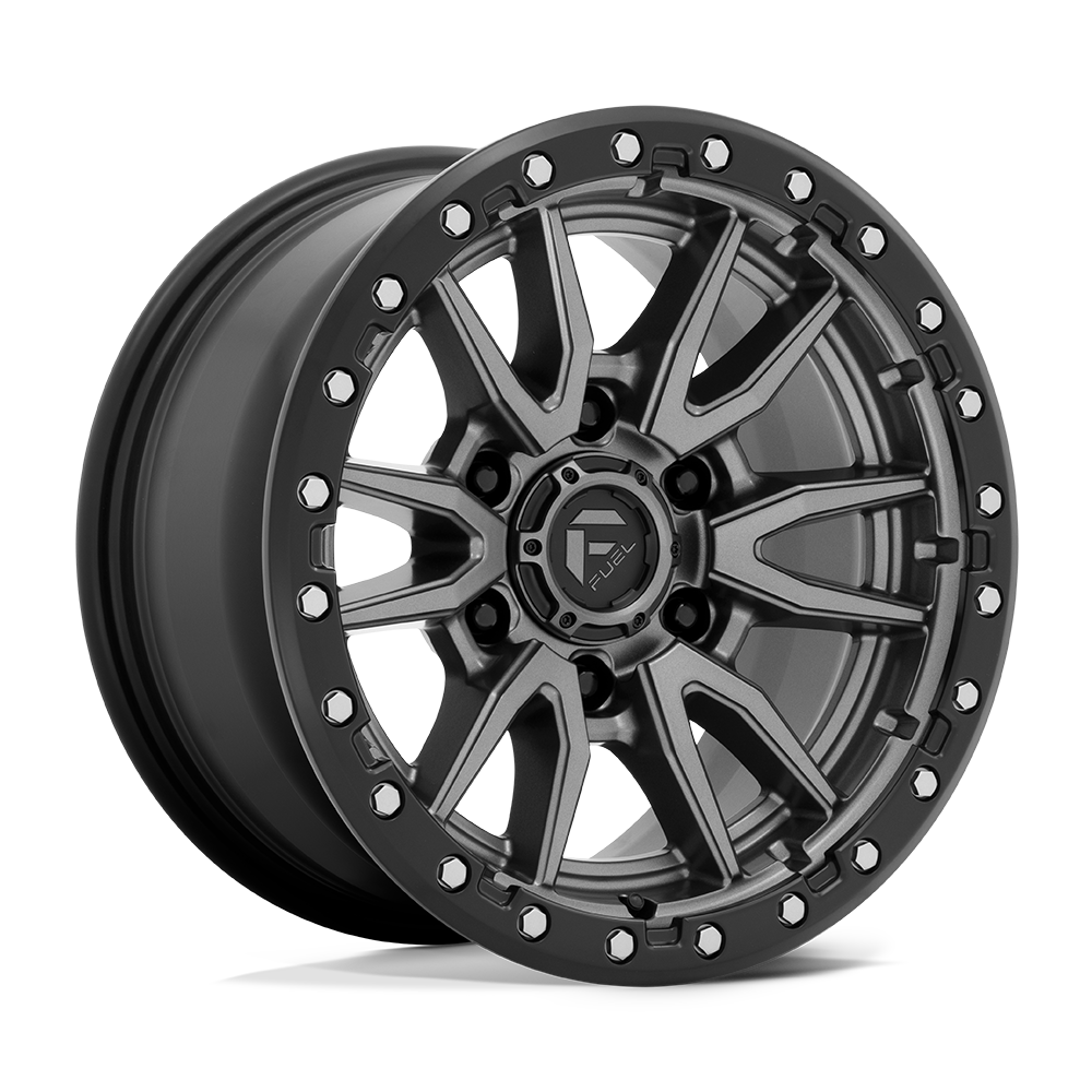 Fuel Off-Road Aluminum Wheels 16X8 Rebel D680 Matte Gunmetal Black Bead Ring