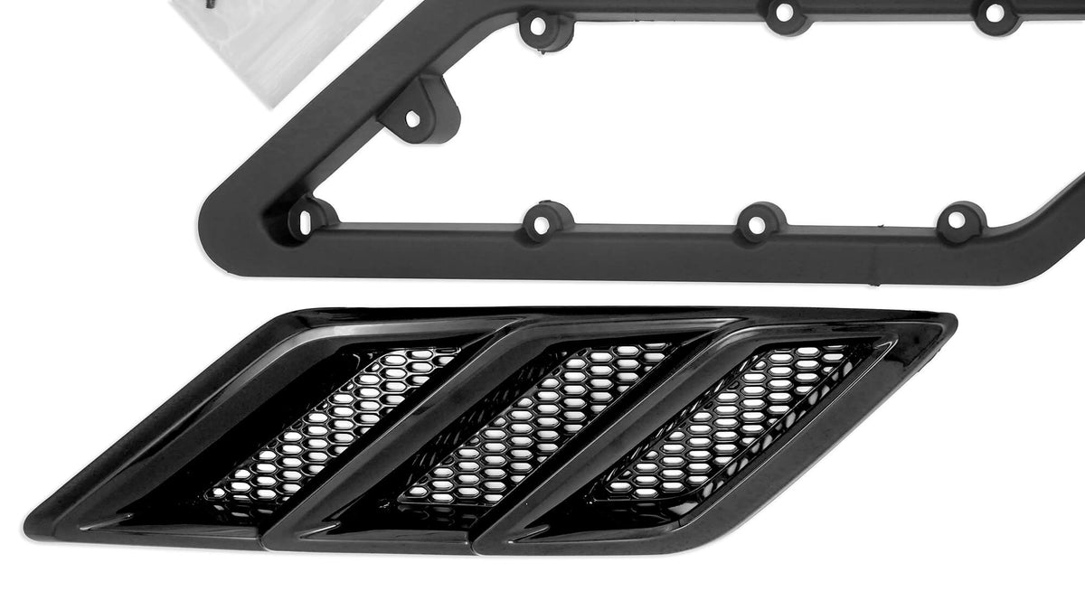 Roush - 2015-2023 Roush Mustang Fender Vent Heat Extractors - Gloss Black - 422326
