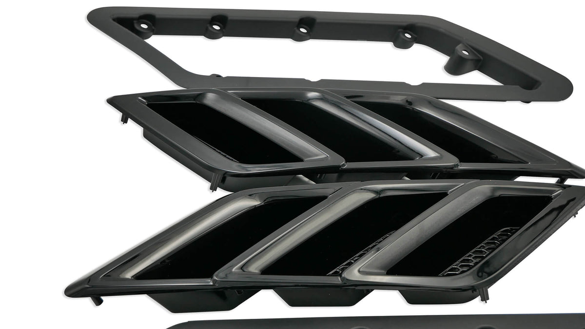 Roush - 2015-2023 Roush Mustang Fender Vent Heat Extractors - Gloss Black - 422326