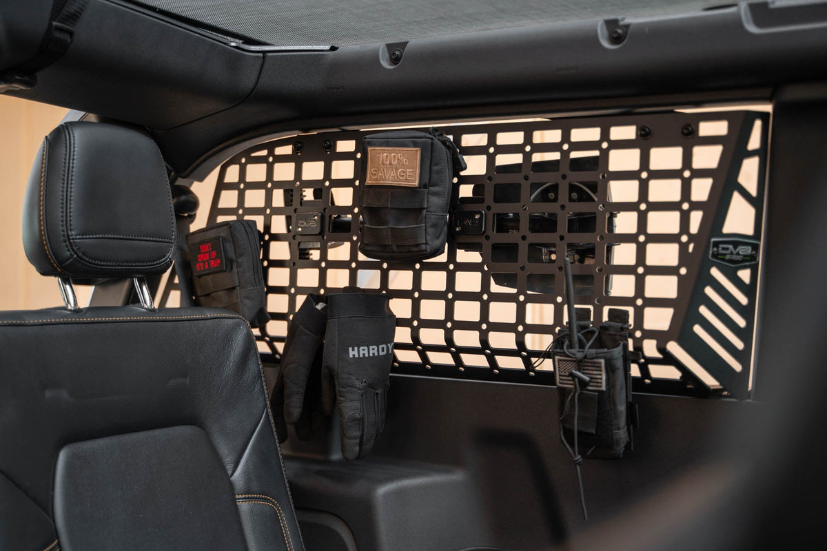 DV8 Offroad - 2021-2025 Ford Bronco 2-Door | Rear Window Pocket Molle Panels - MPBR-12