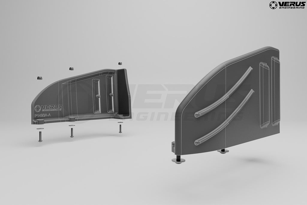 Verus - Front Splitter Endplates - BMW E92 M3 - A0617A for 2021-2025 BMW M3 - installed view