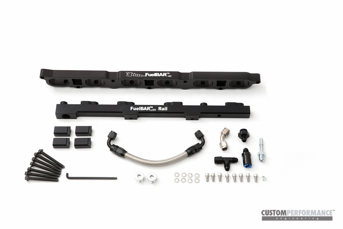 cp-e FuelBAR™ BMW N54 Aux Fuel Rail by CP-E - angle view