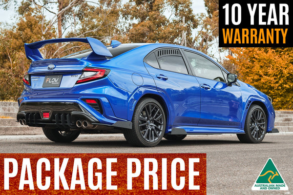 Flow Designs - VB WRX Full Lip Splitter Set (GLOSS BLACK) for 2022-2025 Subaru WRX - front view
