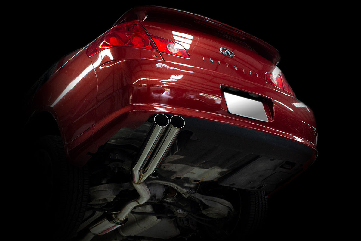 ISR Performance EP (Straight Pipes) Dual Tip Exhaust - 05-06 Infiniti G35 Sedan - IS-EPDUAL-G35SDN