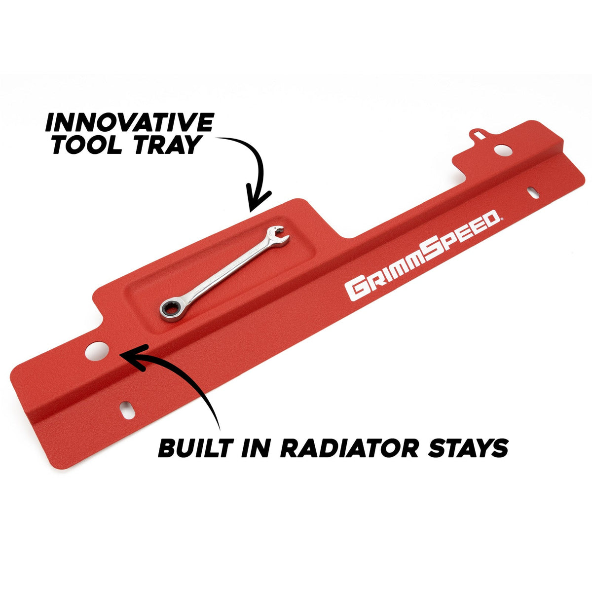 GrimmSpeed 02-07 Subaru Impreza/WRX / 04-07 STI Radiator Shroud w/Tool Tray - Red - GRM096006