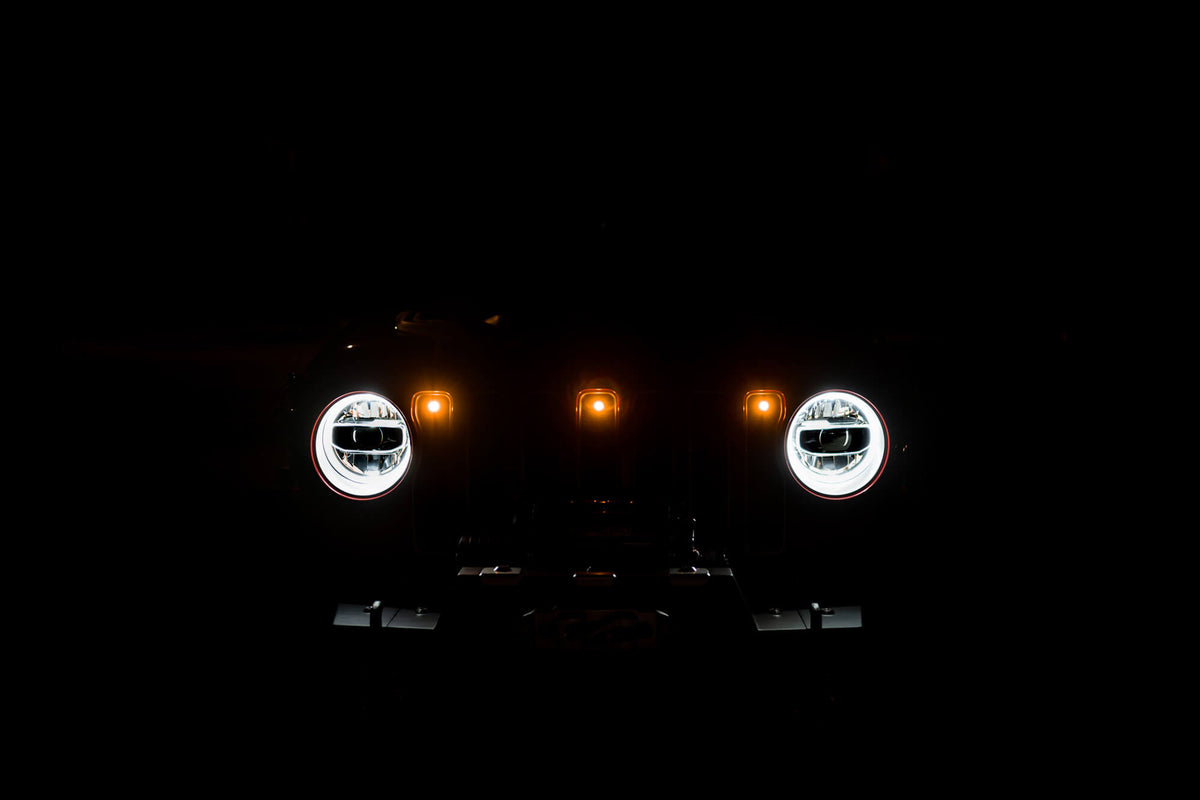 DV8 Offroad - Grjl-02 18-22 Jeep Wrangler JL Front Grill Amber Accent Lights - GRJL-02