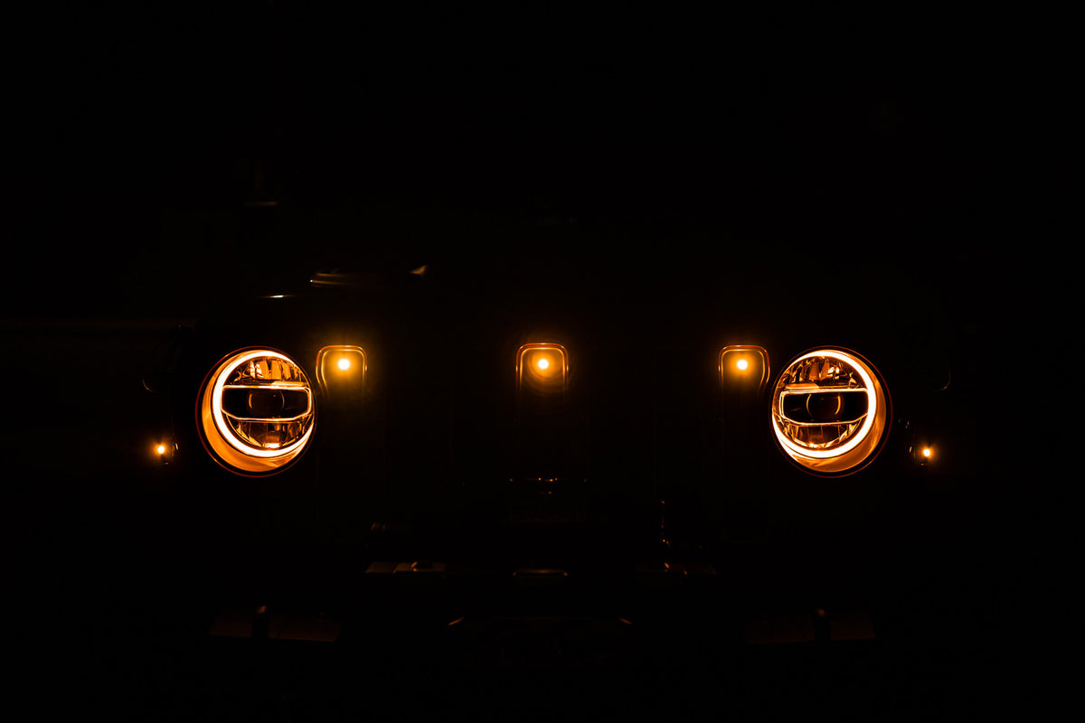 DV8 Offroad - Grjl-02 18-22 Jeep Wrangler JL Front Grill Amber Accent Lights - GRJL-02