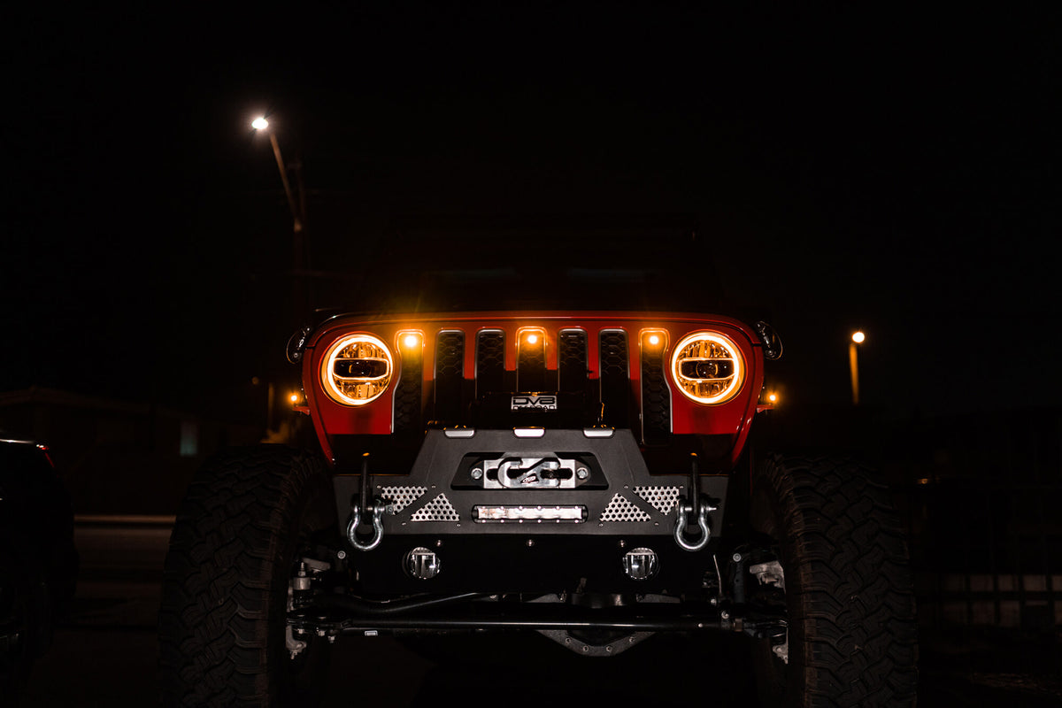 DV8 Offroad - Grjl-02 18-22 Jeep Wrangler JL Front Grill Amber Accent Lights - GRJL-02