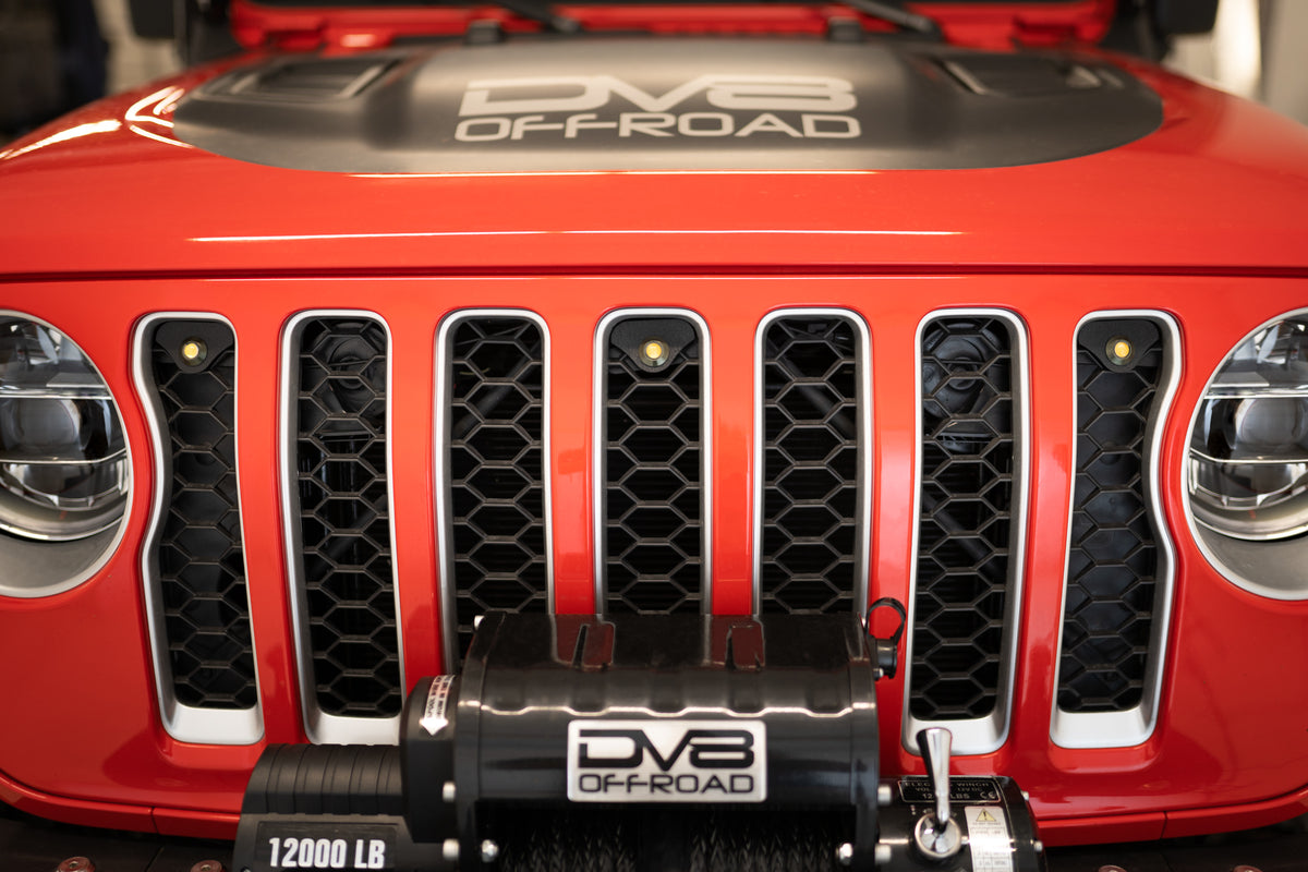 DV8 Offroad - Grjl-02 18-22 Jeep Wrangler JL Front Grill Amber Accent Lights - GRJL-02