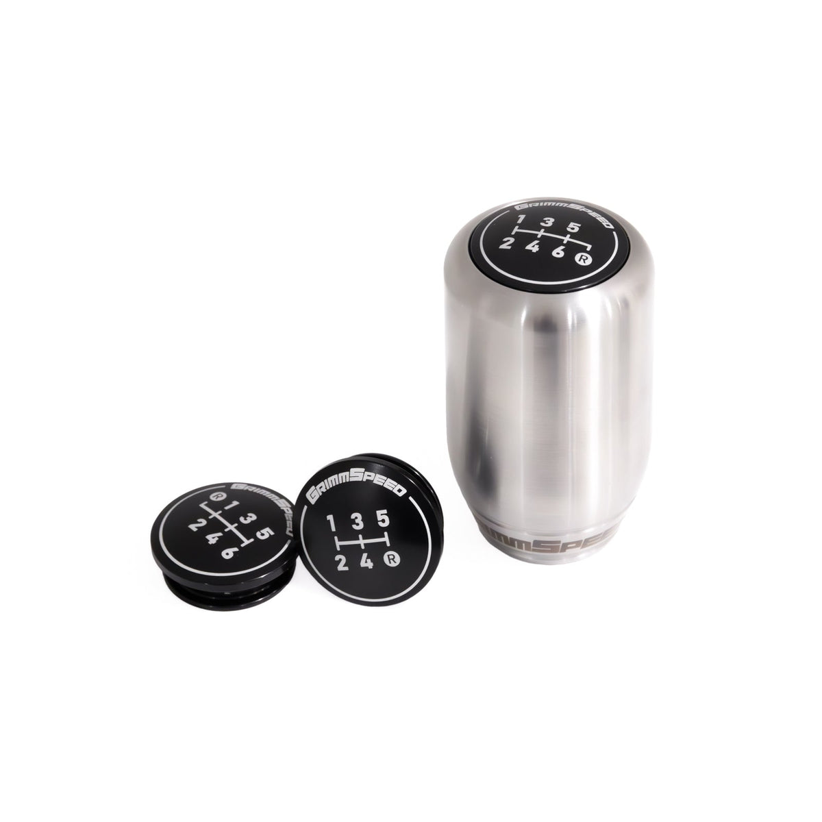 GrimmSpeed Swap-Top Weighted Piston Shift Knob - Stainless Steel - 1.1006.1.SS