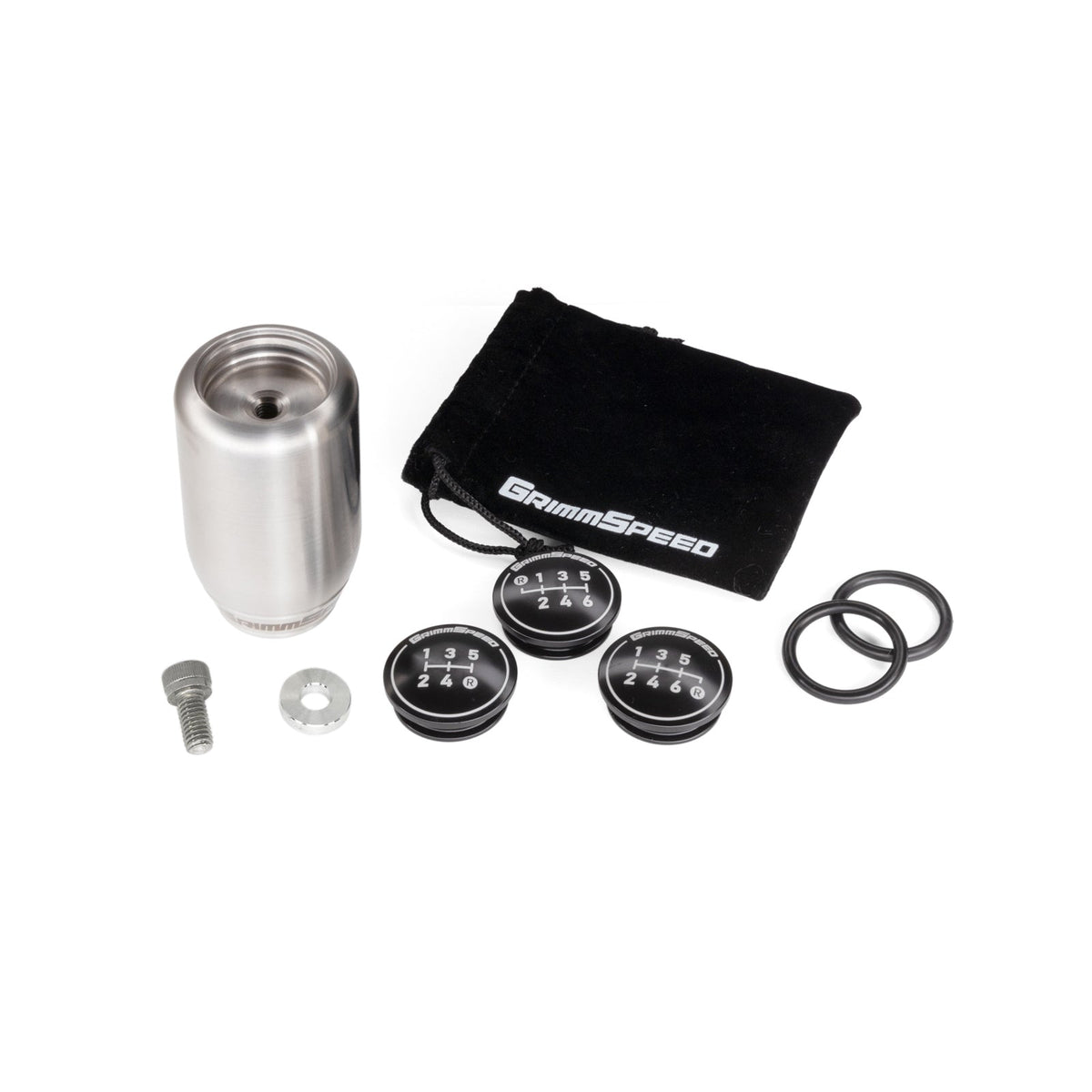 GrimmSpeed Swap-Top Weighted Piston Shift Knob - Stainless Steel - 1.1006.1.SS