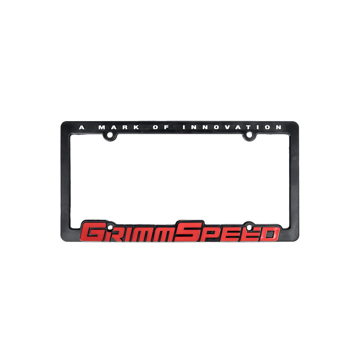 GrimmSpeed License Plate Frame - GrimmSpeed Red Text (Pair) - GRM111050