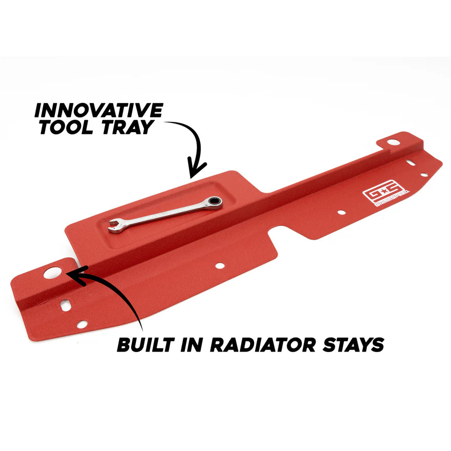 GrimmSpeed 08+ Subaru Impreza/WRX/STI Radiator Shroud w/Tool Tray - Red - 096009