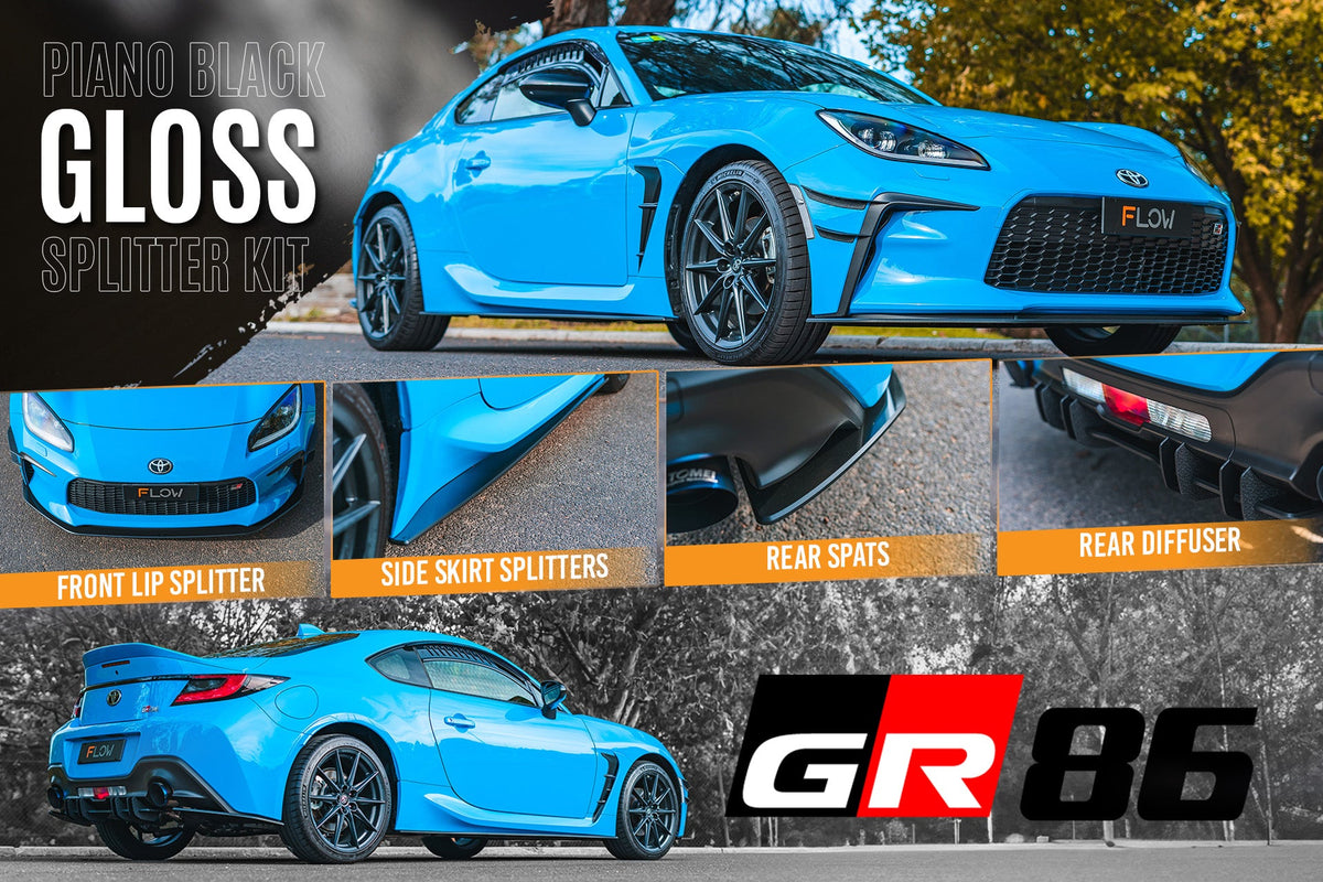 Flow Designs - ZN8 GR86 Full Lip Splitter Set (GLOSS BLACK)