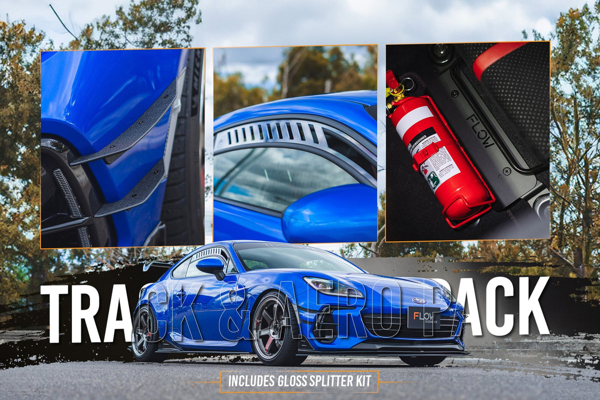 Flow Designs - ZD8 BRZ STI Full Lip Splitter Set (GLOSS BLACK)