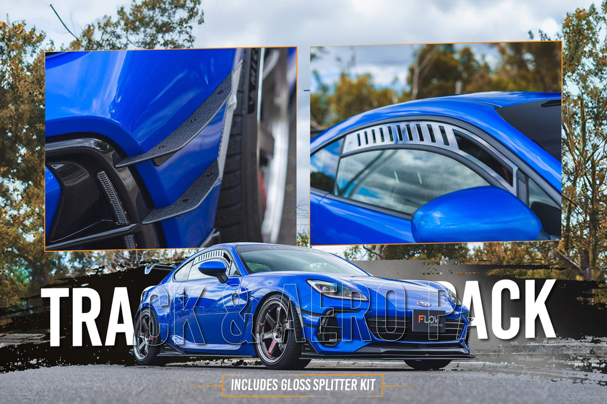 Flow Designs - ZD8 BRZ STI Full Lip Splitter Set (GLOSS BLACK)