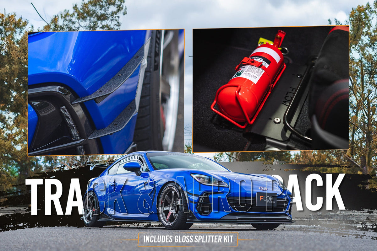 Flow Designs - ZD8 BRZ STI Full Lip Splitter Set (GLOSS BLACK)