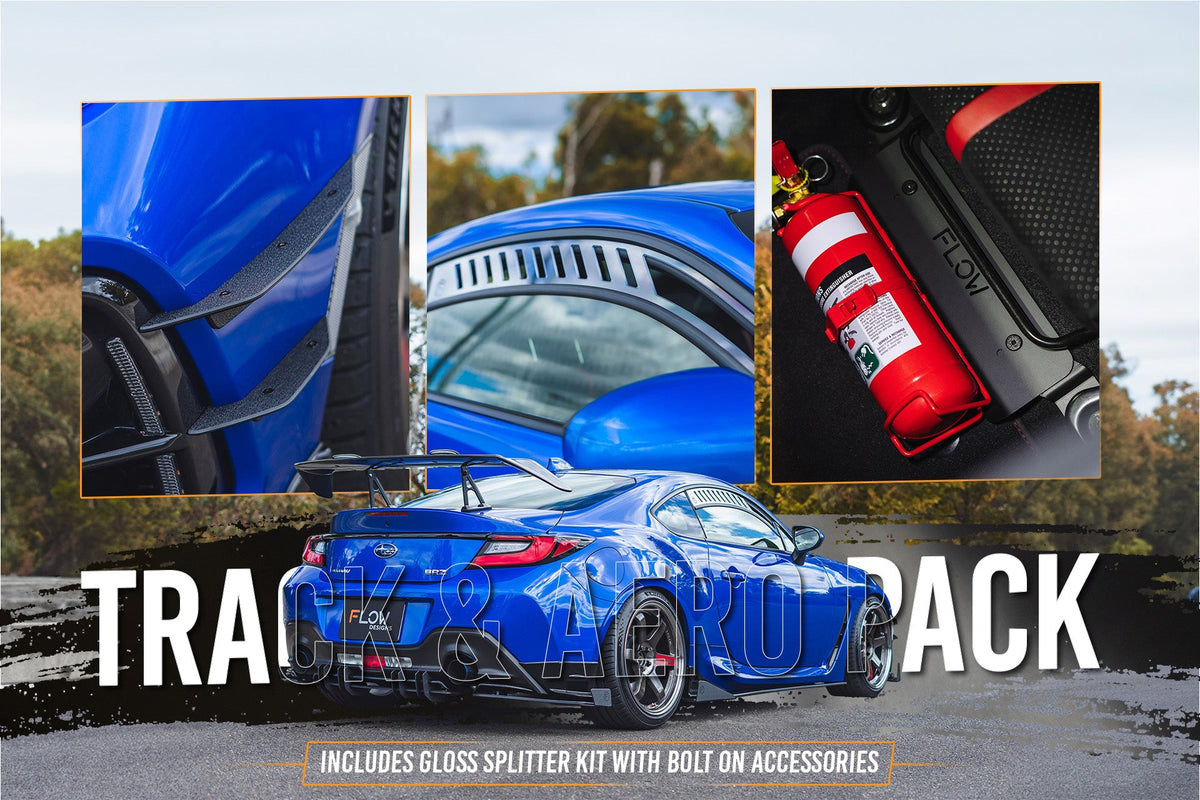 Flow Designs - ZD8 BRZ STI Full Lip Splitter Set (GLOSS BLACK)