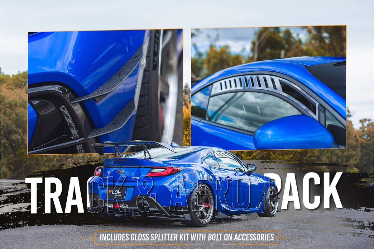 Flow Designs - ZD8 BRZ STI Full Lip Splitter Set (GLOSS BLACK)