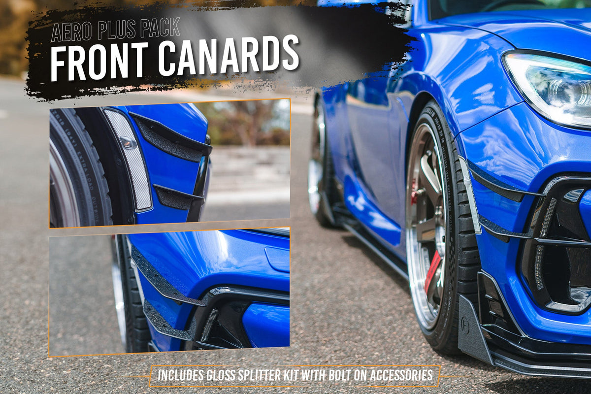 Flow Designs - ZD8 BRZ STI Full Lip Splitter Set (GLOSS BLACK)