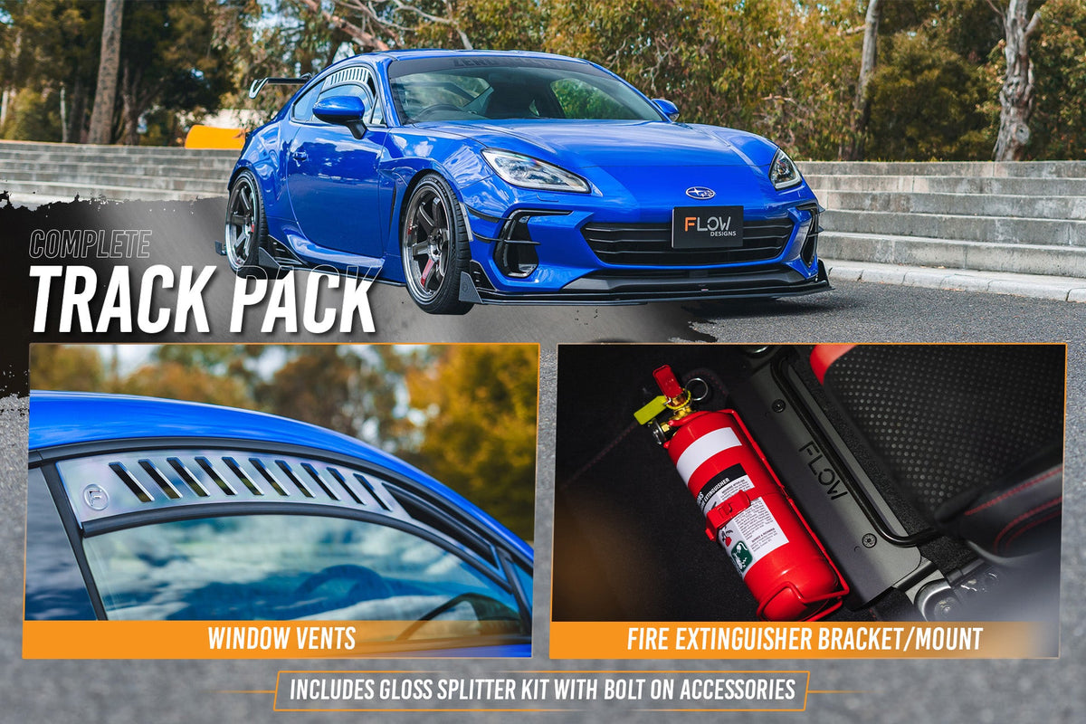 Flow Designs - ZD8 BRZ STI Full Lip Splitter Set (GLOSS BLACK)
