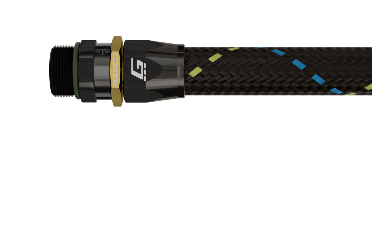 GReddy - GReddy -08 ORB male Swivel Hose End(s) - Black / Gold anodized - 12810830