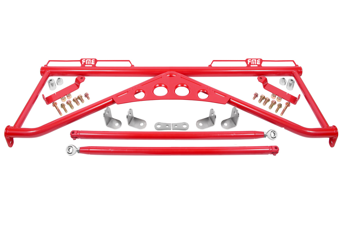 BMR 15-23 S550 Ford Mustang Harness Bar - Red - HB760R