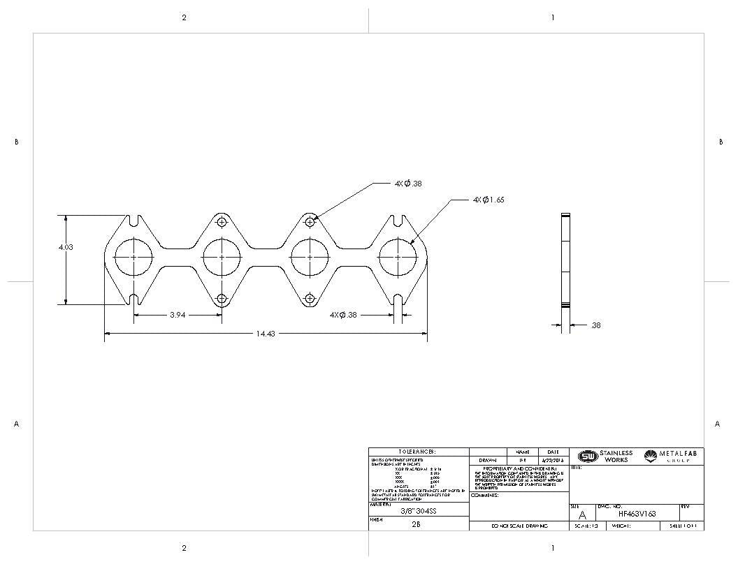 Stainless Works - Ford Mod Motor 4.6L 3 Valve Header Flange - HF463V163