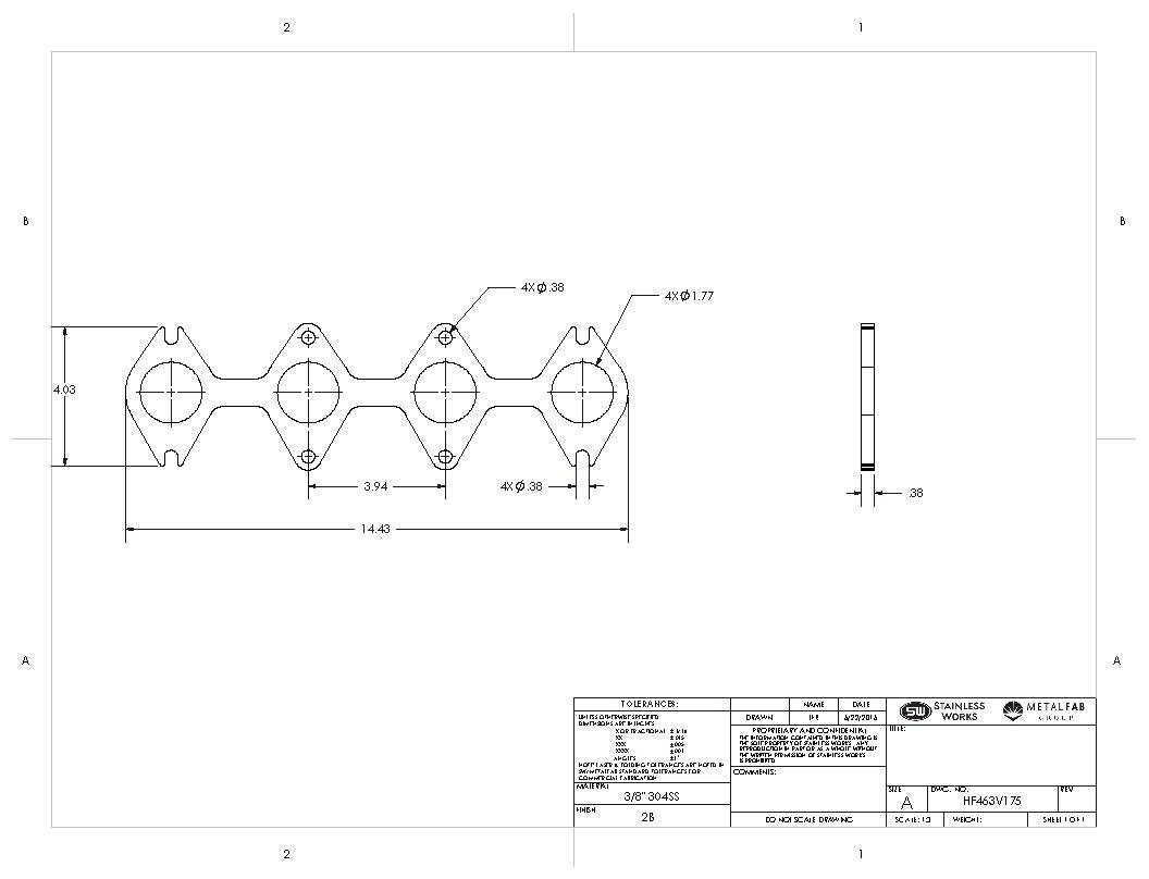 Stainless Works - Ford Mod Motor 4.6L 3 Valve Header Flange - HF463V163